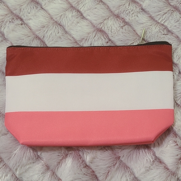 Clinique x Kate Spade Makeup Bag "Hello Gorgeous" Red White Pink New 2023 - Picture 2 of 2